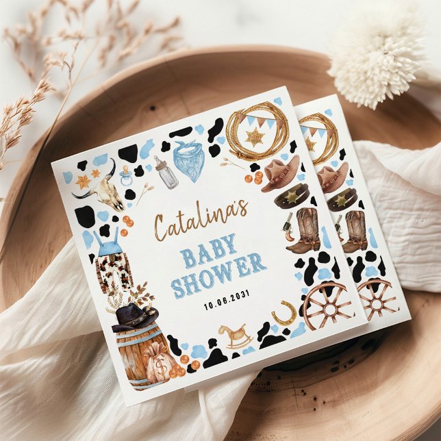 Blue Rodeo Western Cowboy Baby Shower Pappersservett (Skapare uppladdad)