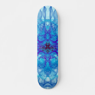 BLUE RÖKE - Fractal Art - Mini Skateboard Bräda 18,5 Cm