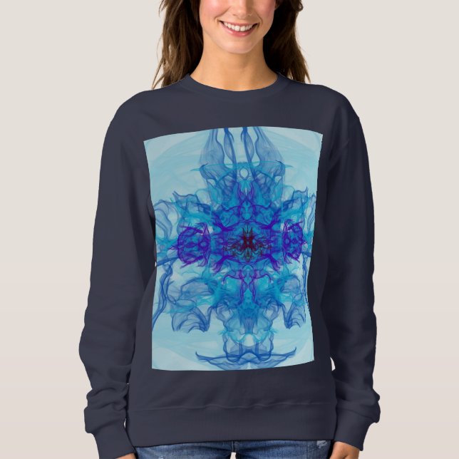 BLUE ROKE - Fractal Art - T Shirt (Framsida)