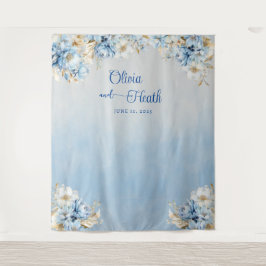 Blue Romance Floral with Gold