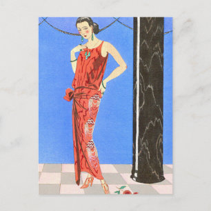 Blue Room Evening Dress av George Barbier Vykort