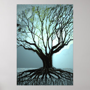 Blue Roots Ljus Poster