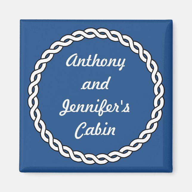 Blue Rope Gräns Stateroom Door Marker Blue Magnet (Framsidan)
