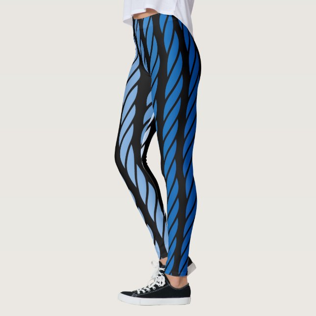 Blue Rope Stil Rand Decor on Leggings (Vänster)