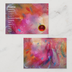 BLUE ROSA ABSTRAKT, Bright Red Ruby Gem Visitkort