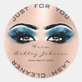 Blue Rosa Beauty Glitter Peach Lash Makeup Cleaner Runt Klistermärke