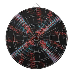 Blue Rosa Black Abstrakt Spiral Fractal Dart Board Darttavla