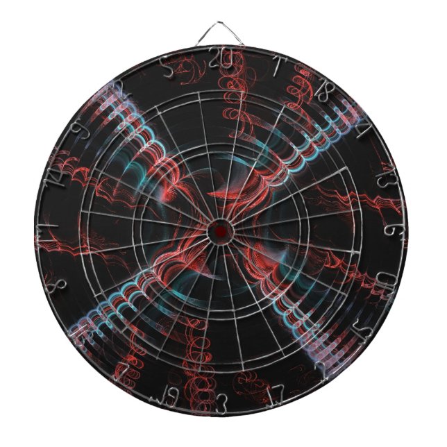 Blue Rosa Black Abstrakt Spiral Fractal Dart Board Darttavla (Framsidan)