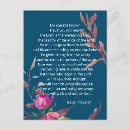 Blue Rosa Blommigt Christian Bible Verse vykort