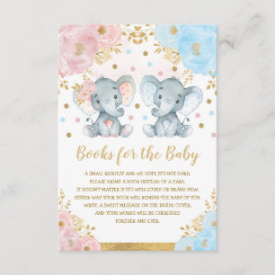 Blue Rosa Blommigt Elephant Twillingar Bokar för B Tilläggskort
