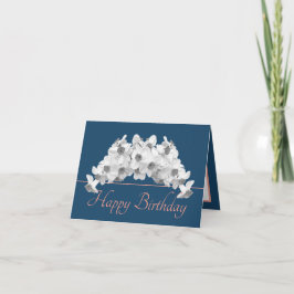Blue Rosa Bouquet White Daffodils Grattis på födel Kort