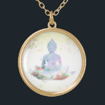 *~* Blue Rosa Buddha Botanical Blommigt Lotus AP33 Guldpläterat Halsband<br><div class="desc">(sök-ID AP33 för liknande utformningar) Enkel och minimal Abstrakt Boho Zen Watercolor mjuk med GULD-områden. Det finns alternativ i form och metall som placerar färg i Silver Plate och Guld Plate. * Energetiskt utökad bohemisk botanisk trädgård / Bouquet-Blommigt / Pastel Modern Popular mjukt Colorful Zen Artistic Buddha / Buddhism med...</div>