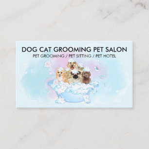 Blue Rosa Cats Hundar Shower Pet Groomer Visitkort