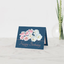 Blue Rosa Chic Bouquet White Rosa ros Birthday Kort