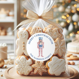 Blue Rosa Chinoiserie Toile Nutcracker jul Runt Klistermärke