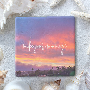 Blue Rosa Clouds Sunset Photo make Your own Magic Stenunderlägg