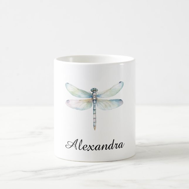 Blue Rosa Dragonfly Kaffemugg (Center)