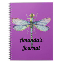 Blue & Rosa Dragonfly Lila Personal Journal