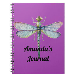 Blue & Rosa Dragonfly Lila Personal Journal Anteckningsbok