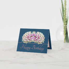 Blue Rosa Exotic White Orchid Bouquet Birthday Kort