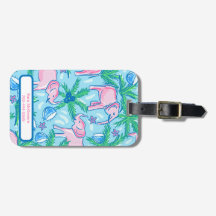 Blue Rosa Grönt Preppy Elephant