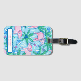 Blue Rosa Grönt Preppy Elephant Bagagebricka