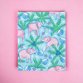 Blue Rosa Grönt Preppy Elephant Fleecefilt