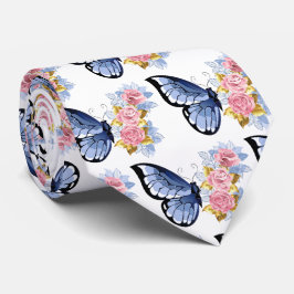 Blue Rosa Guld Ro Butterfly Mönster Slips
