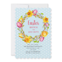 Blue Rosa Gult Blommigt Påsk Brunch Egg Hunt