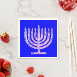 Blue Rosa Hanukkah Menorah 4Hannah Pappersservett