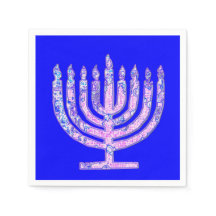 Blue Rosa Hanukkah Menorah 4Hannah