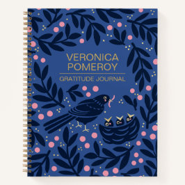 Blue & Rosa Illustrated Bird Gratitude Journal