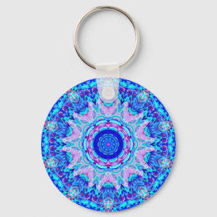Blue Rosa Kaleidoscope-nyckelkedja Nyckelring