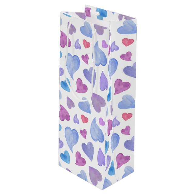 BLUE ROSA LILA VATTENFÄRGHJÄRTAT (Framsidan Vinklad)