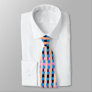 Blue Rosa och Tan Zigzag Tie Slips