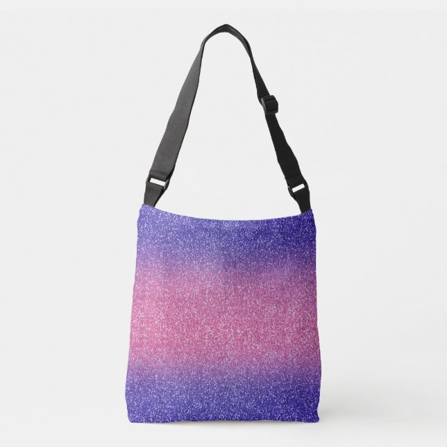 Blue-Rosa Ombre Glitter Kor-Body Bag Axelväska (Framsida)