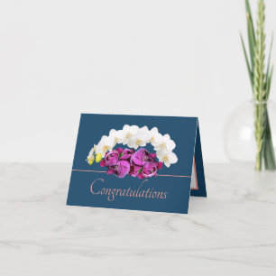 Blue Rosa Orchid & Peony Bouquet Grattisar Kort