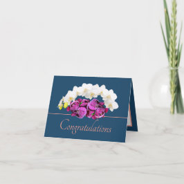 Blue Rosa Orchid & Peony Bouquet Grattisar Kort