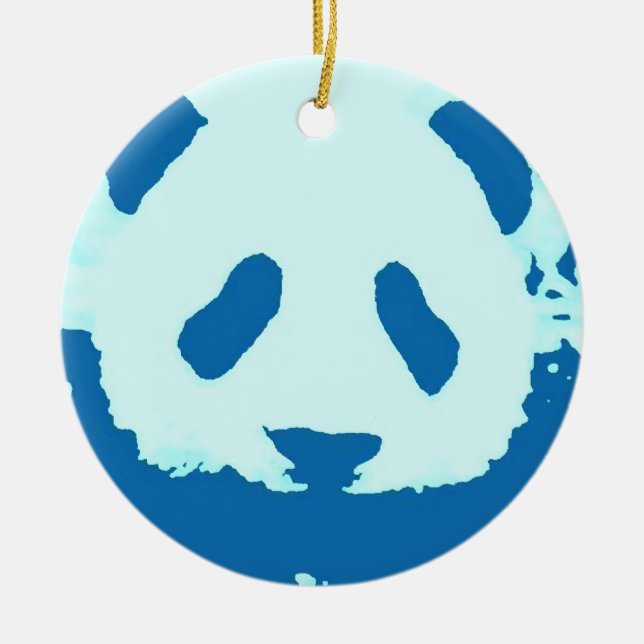 Blue Rosa Panda Julgran Ornament (Framsidan)