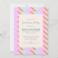 Blue Rosa Pastel Retro Geometric Studentfest