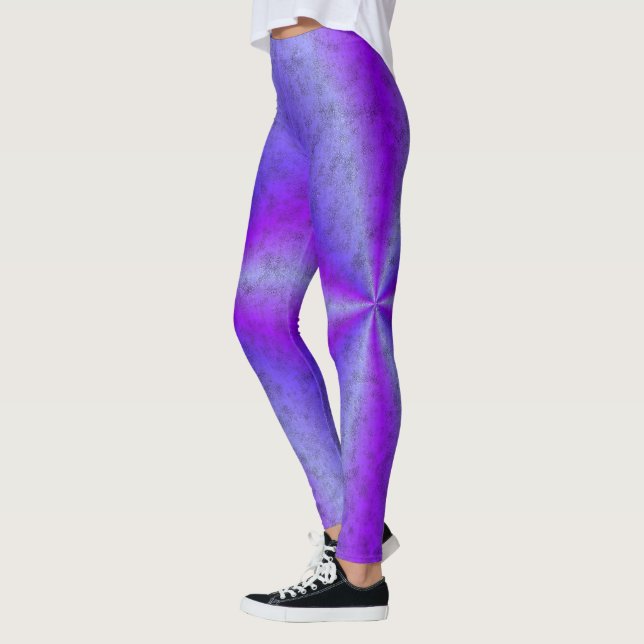 Blue rosa Rainbow in Elephantenskin leatheroptik Leggings (Vänster)