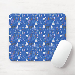 Blue Rosa Snowy Lycklig Winter Forest Bear Bunny Musmatta