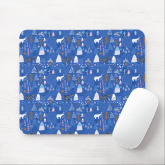 Blue Rosa Snowy Lycklig Winter Forest Bear Bunny Musmatta