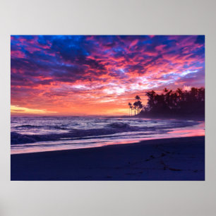 Blue Rosa Sunset Ocean Photo 178 Poster