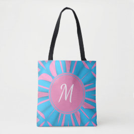 Blue Rosa Watercolor Mönster Monogram Personalize Tygkasse