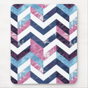 Blue Rosa White Marble Chevron Musmatta