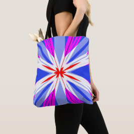 Blue Rosa White Red Starburst Livsmedel Shopping Tygkasse