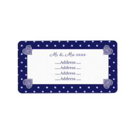 Blue Rosace Adressetikett