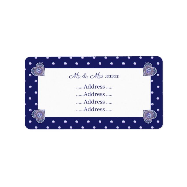 Blue Rosace Adressetikett (Framsidan)