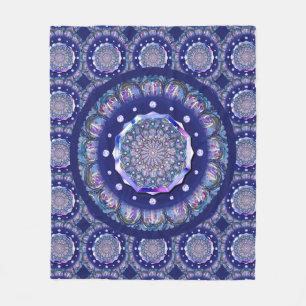 Blue Rosace Fleecefilt